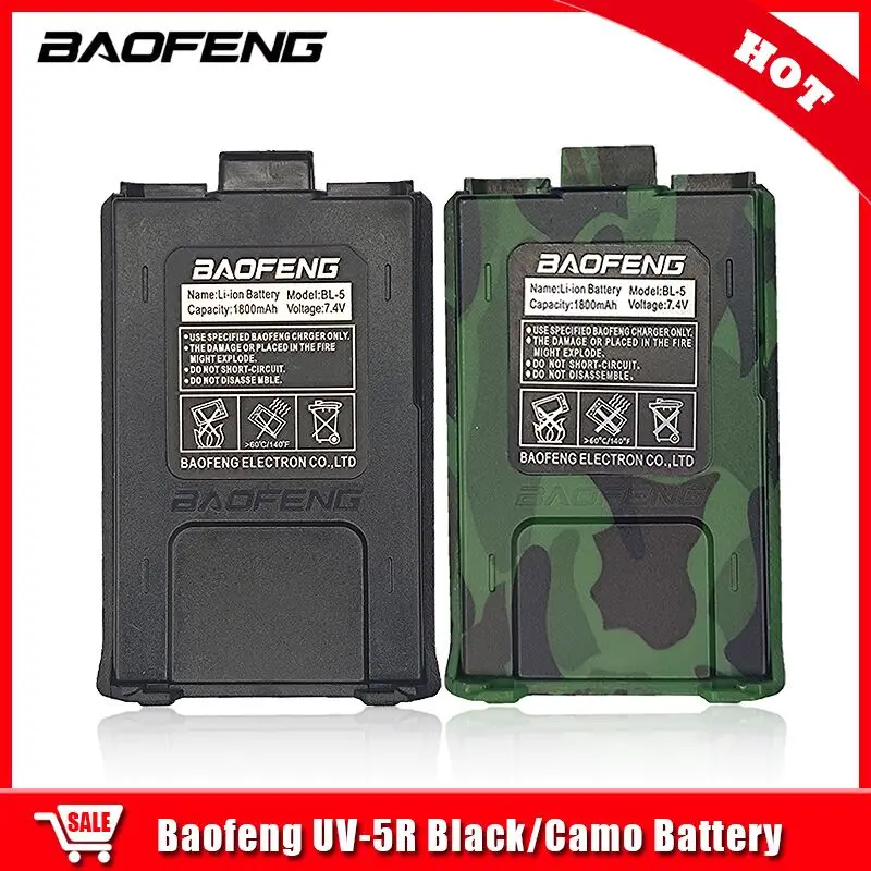 UV-5R Battery Baofeng Original 1800mAh BL-5 Battery For Walkie Talkie USB/TYPEC Charge UV5R UV-5RE Series Two Way Radio Parts