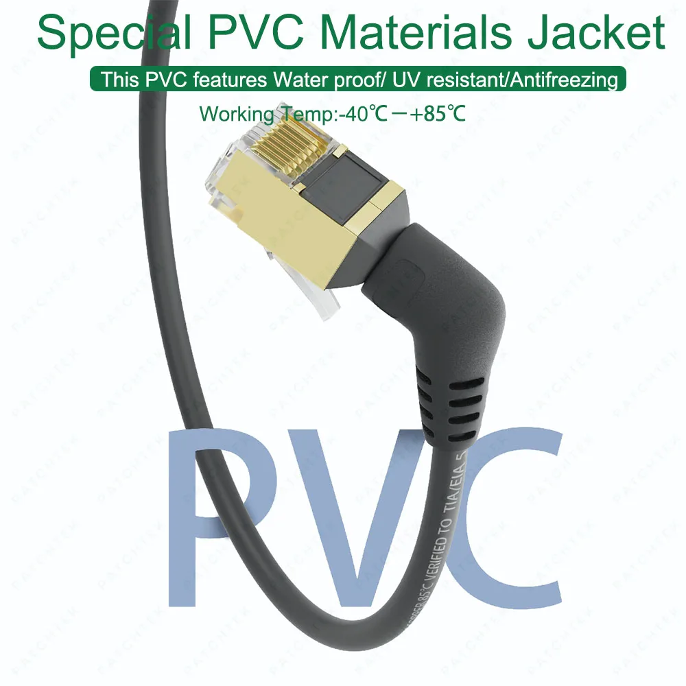 Patchtek CAT6A Ethernet Cable 10Gbps 90/360 Degree Rotation  10G Cat6 Patch Cord UTP Lan Cable for Ps5 Router Xbox Computer