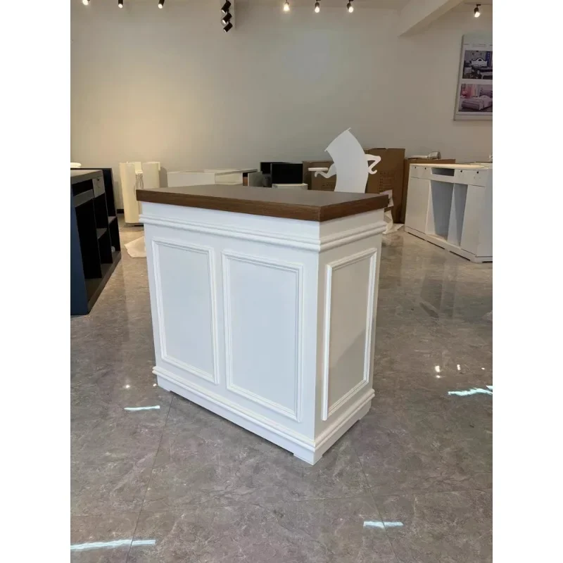 Simple paint checkout page clothing store bar counter store small counter milk tea shop front desk company reception desk custom