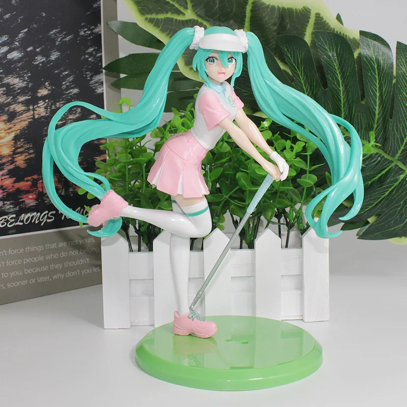 Anime Hatsune Miku Model Summer Memories Action Figures Golf Chapter Miku Figurines Car Decoration Doll Model Kids Toys Gifts