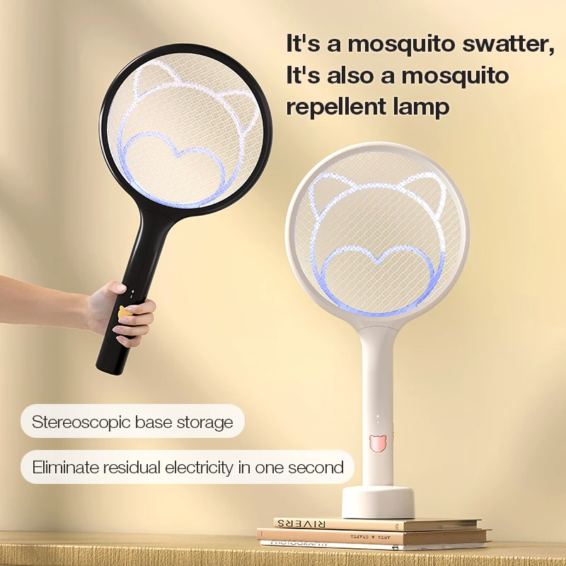 Electric Mosquito Killer Fly Swatter Trap USB Rechargeable Mosquito Racket Insect Killer with UV Light Bug Zapper 3500V