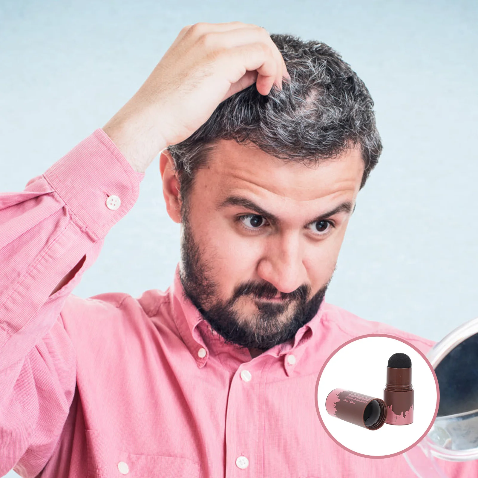 2pcs Hairline Powder Stick Waterproof Portable Hair Sponge Pen For Root Coverage Thickening Household Hair Supply Convenient