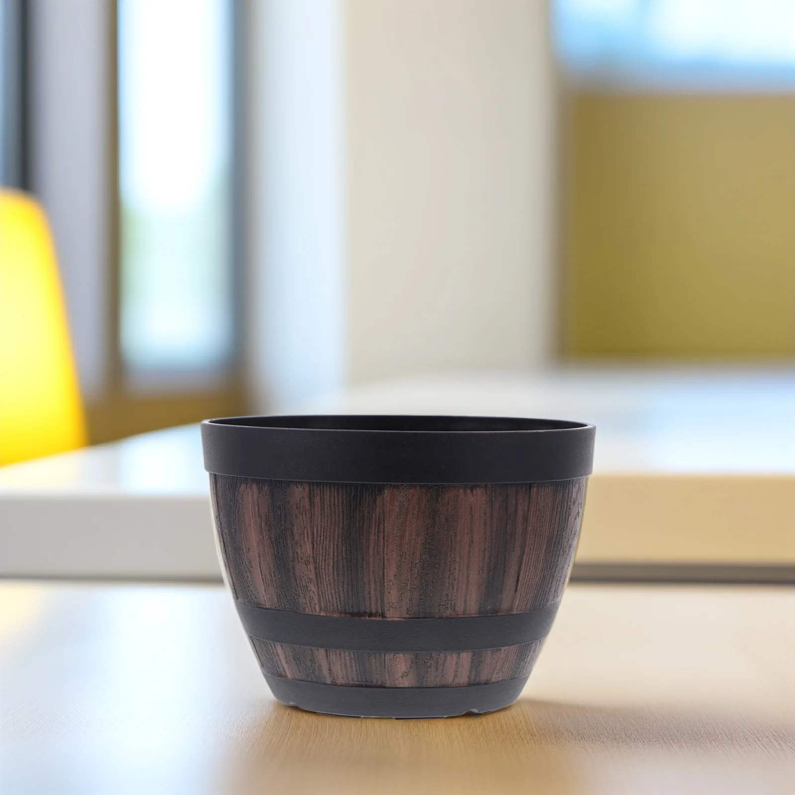 

2pcs Vintage Barrel Flower Pots Outdoor Garden Planter Box Plastic Succulent Flowerpot Household Plants Pot Round Hydroponic