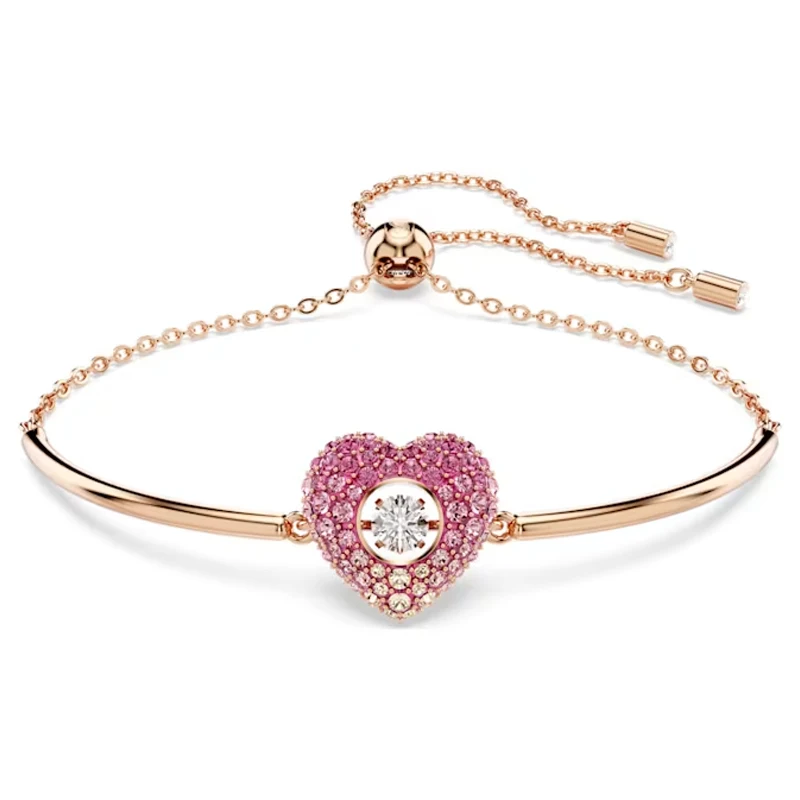 2026 Nieuwe Trend Luxe Kristal Sets Charm Roze Hart Groene Schelp Hanger Kristal Mode Dames Kettingen Armband Ring Oorbellen