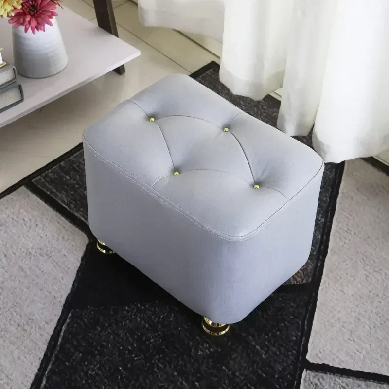 Nordic Tech Cloth Stool Household Coffee Table Stool Solid Wood Low Shoe Changing Stools Living Room Sofa Stools Square Ottomans