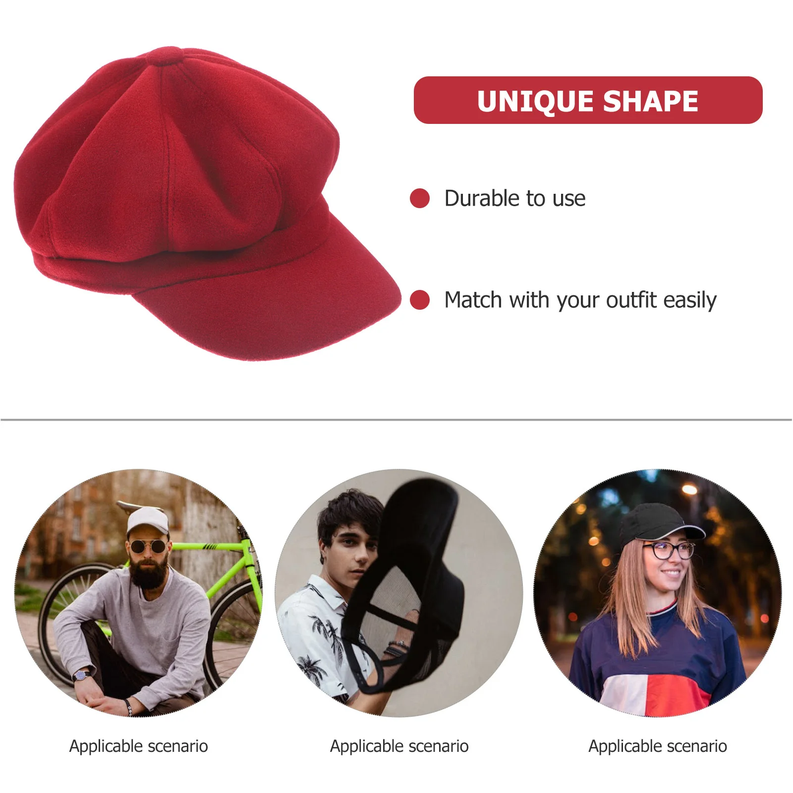 

1Pcs Octagonal Woolen Beret Winter Stylish Warm Lightweight Hat for Women Fashion Peaked Cap Beret