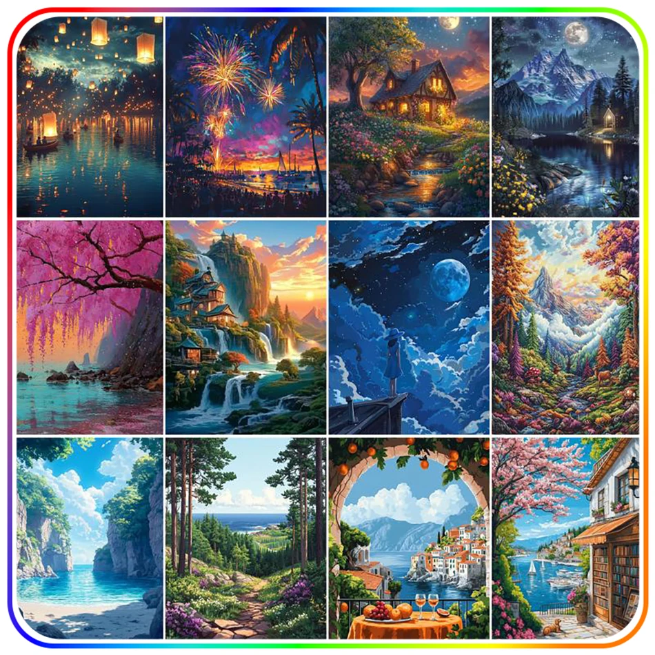 

SDOYUNO Diamond Painting Tools natural scenery Cross Stitch Kits Handwork Diy Crafts Crystal Rhinestones Diamond Art Accessories
