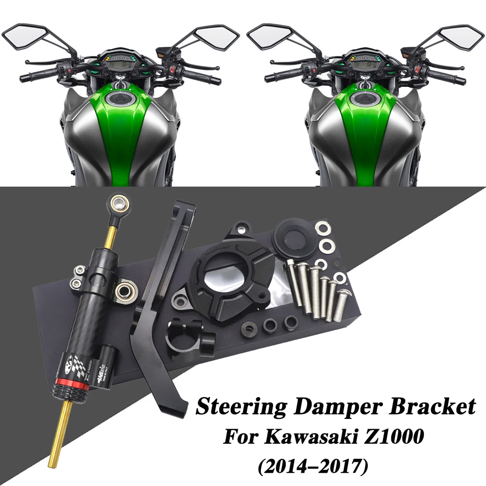 

For Kawasaki Z1000 2014-2019 Motorcycle CNC Aluminum Alloy Adjustable Steering Damper Stabilizer Bracket Mounting Kit