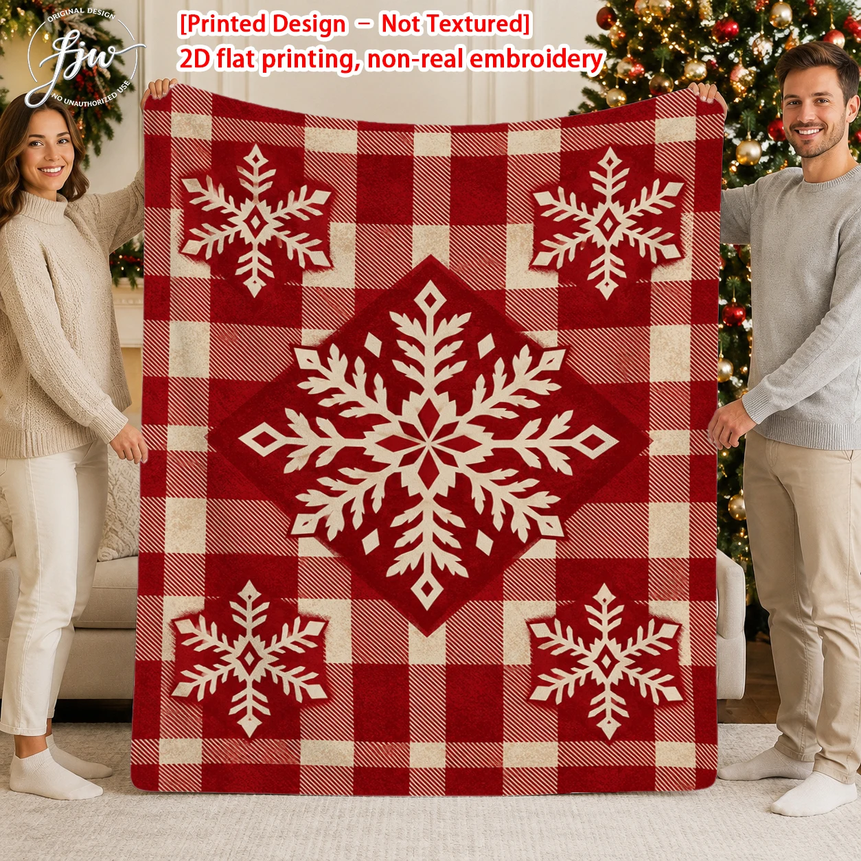 1pc Red Buffalo Plaid Christmas Snowflake Throw Blanket for Holiday Home Decor Warm holiday home decoration blanket