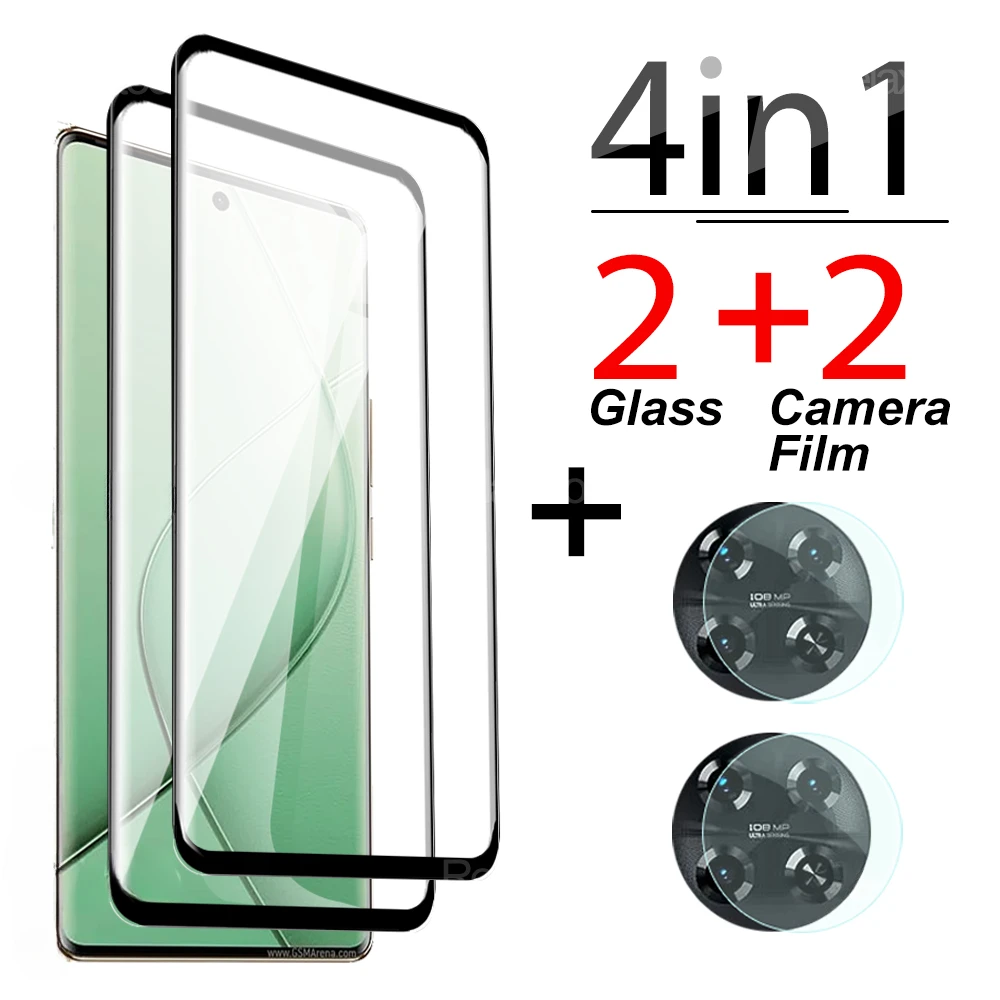 Full Coverage Curved Screen Protector 4in1 For Tecno Spark 20 Pro Plus 5G Camera Lens Tempered Glass Film Spark20 Pro+ 20ProPlus