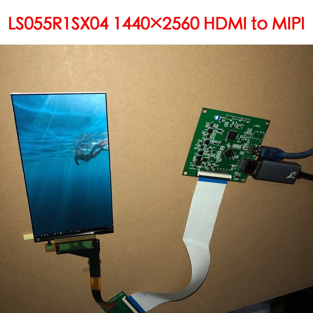 LS055R1SX04 5.5 inch Sharp 2K Screen 1440x2560 MIPI 50Pin LCD HDMI Driver Board HDMI to MIPI For 3D Printer Handheld Device Kit