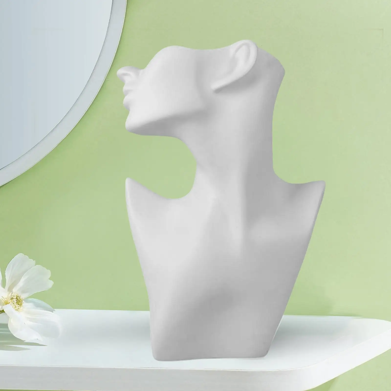 

Ожерелье Дисплей ювелирных изделий Половина лица Ювелирный манекен Дисплей для сережек