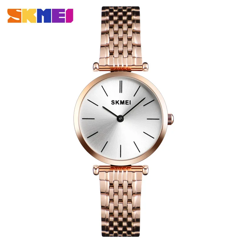 Skmei Simple Large Fashion Watch Women's European and American Lightweight Waterproof Student round Quartz Watch