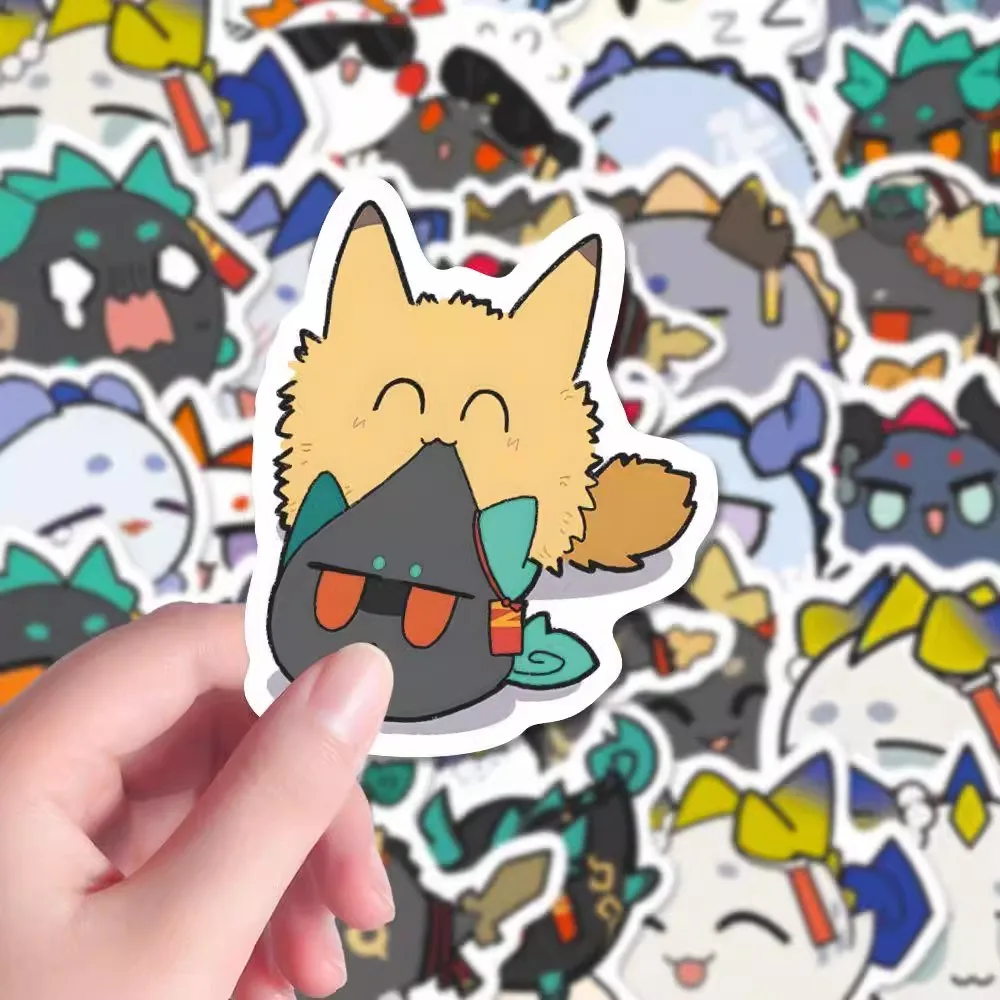 10/52Pcs Cartoon Game Arknights Stickers Creative DIY Notebook Suitcase Helmet Q Version Decoration Waterproof Decals Fans Gift