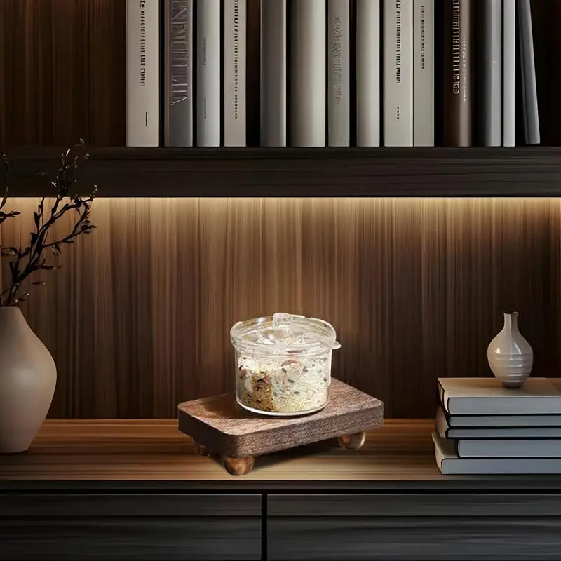 

Wooden Display Shelf Flowerpot Square Wooden Organizer Holder Decorative Home Decoration Organizer Rack For Aromatherapy Candle