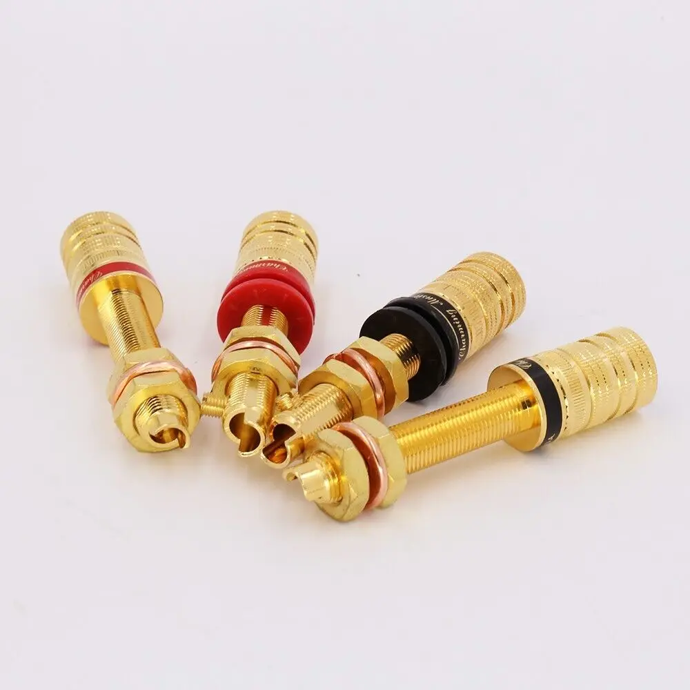 8pcs 838-L-GU High End Performance Gold Plated long Binding posts speaker