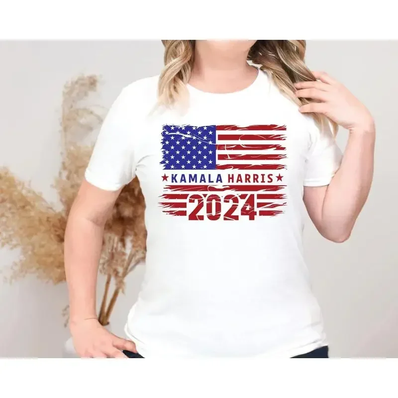 Kamala Harris 2024 T Shirt For The People President Madam American Flag