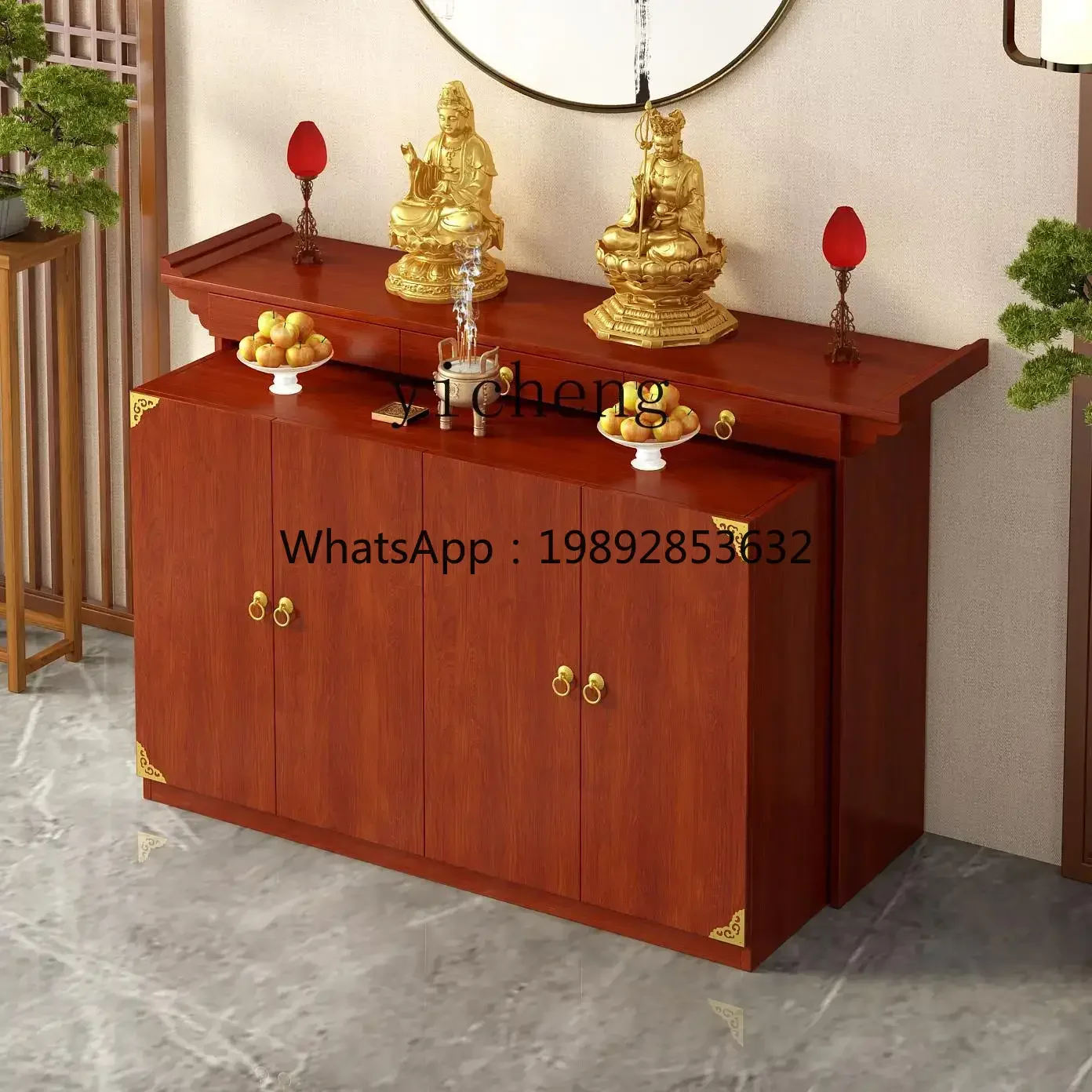 WW hall god position incense table Buddhist table home new Chinese tribute table simple Buddhist cabinet home decor