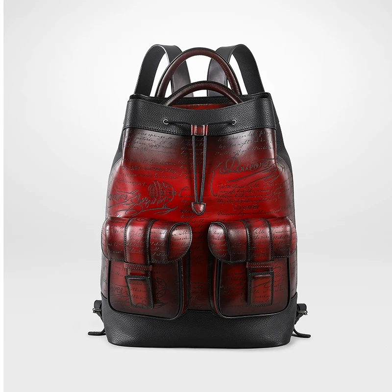 

DIMY 2025 Men's Backpack Made of Genuine Leather Large Capacity Business High end Luxury Handmade Backpack