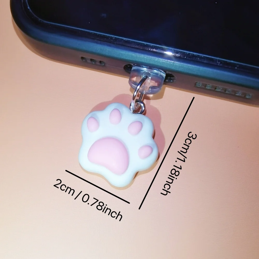 Stylish Cat Paw Plug Dust Plug Phone Charm For Smartphone Android Gift