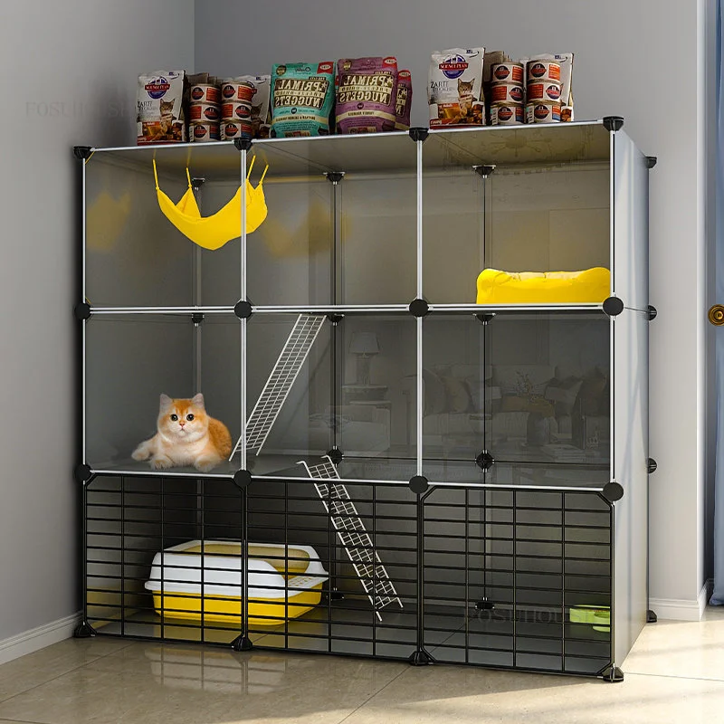 Cat House Living Room Two-layer Cat Villa Indoor Cat Cages Household Large Capacity Pet Kitten Cabinet Bed