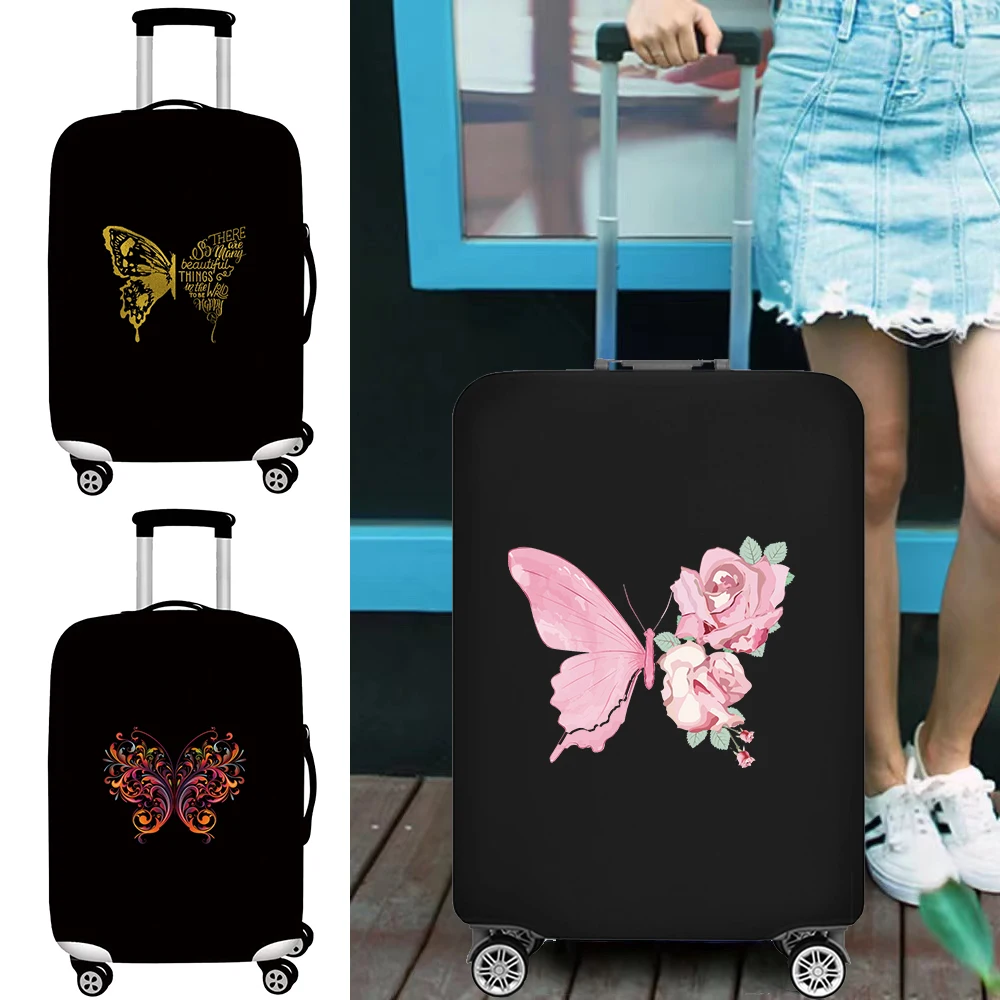 Fashion Travel Suitcase Luggage Cover for 18-32 Inch Stretchy Protective Covers Butterfly Print Traveling Accessories Necessary