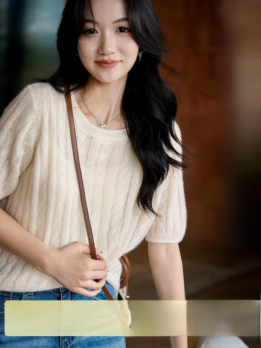 

Cloud Sweater T-irt ort Sve Knitted Camere Gentlewoman's Daily Wear Comfortable Breathable Soft Velvet Fabric round ...