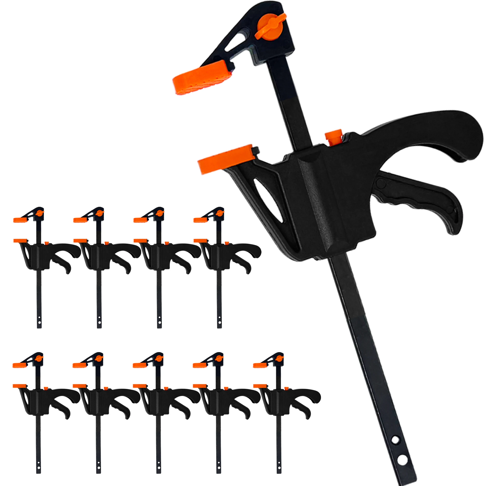 4' Woodworking Clamp 1/2Pcs Set Fixed Type Quick Ratchet Release Speed Extruded Nylon Work Bar Kit Spreader Gadgets DIY Portable