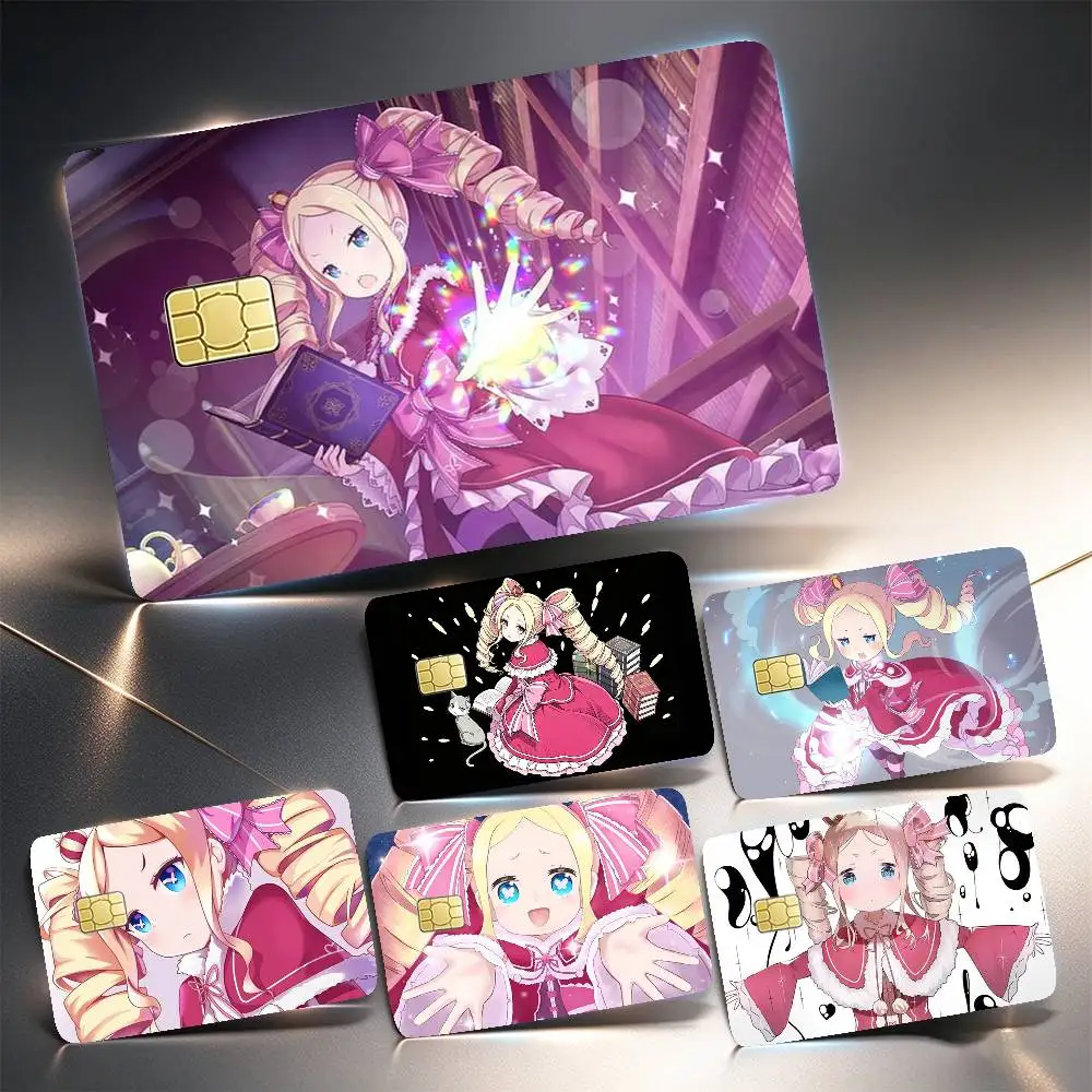 Anime Re Zero-O B-Beatrice  Credit Card HD Stickers Game Card Decal Small Chip Waterproof Sticker Gift