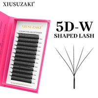 XIUSUZAKI 5D W pestañas negro marrón prefabricado Fans extensiones de pestañas Natural suave volumen Individual pestañas postizas herramientas de maquillaje