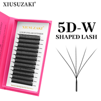 XIUSUZAKI 5D W Lashes Black Brown Premade Fans Eyelashes Extensions Natural Soft Individual Volume False Lashes Makeup Tools