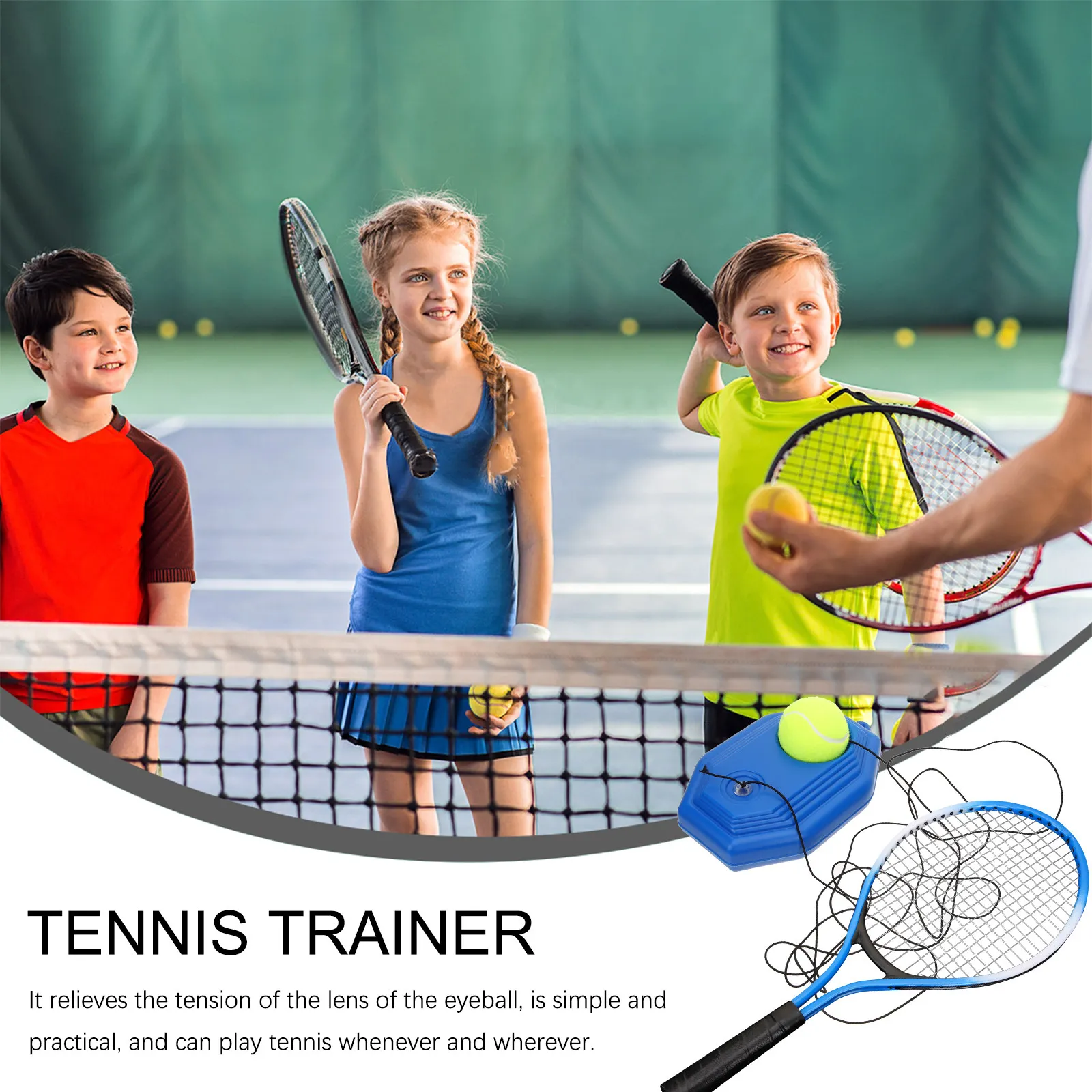 1Set Tennis Trainer Rebound Ball String Practice Equipment Kids Children Beginners Training Tool Tennis Trainer