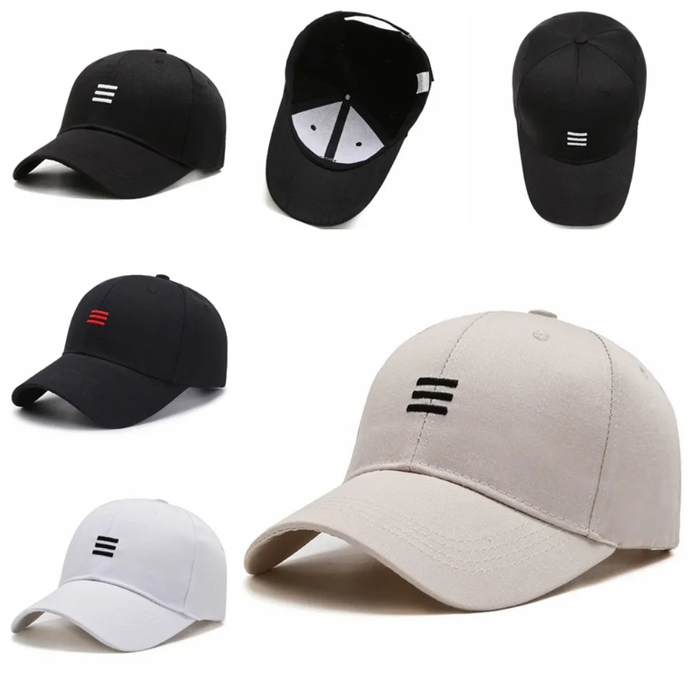 

Three Horizontal Bars Sunscreen Peaked Cap Breathable Cotton Adjustable Men's Sports Cap Trendy Adjustable Fashion Baseball Cap