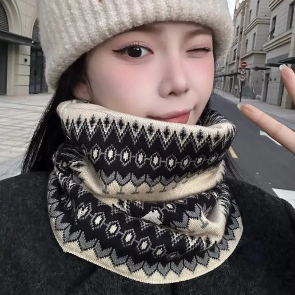 

Ветрозащитная зимняя велосипедная термомаска с леопардовым принтом, цветочный бант, крючок для шеи, теплые полоски, вязаный пуловер, мужская кепка