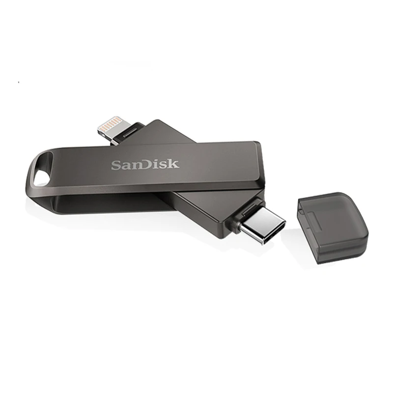 SanDisk-Clé usb de luxe iXpand OTG, support à mémoire de 64 Go 128 Go 256 Go, lecteur flash de type-c, avec cryptage métallique