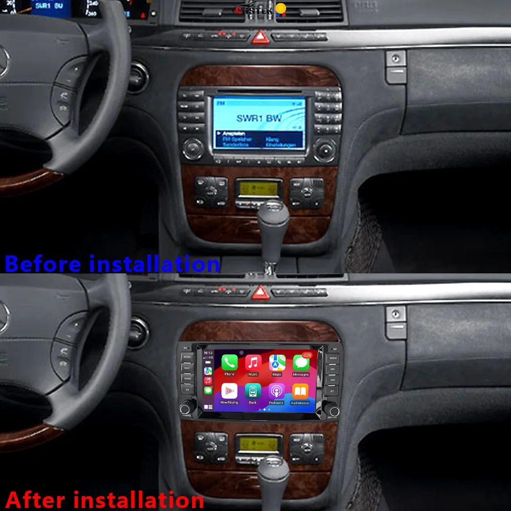 CHSTEK أندرويد 13 لمرسيدس بنز S-Class W220 S350 S320 S280 راديو السيارة ستيريو Carplay بلوتوث واي فاي 4G نظام تحديد المواقع رئيس وحدة لاعب