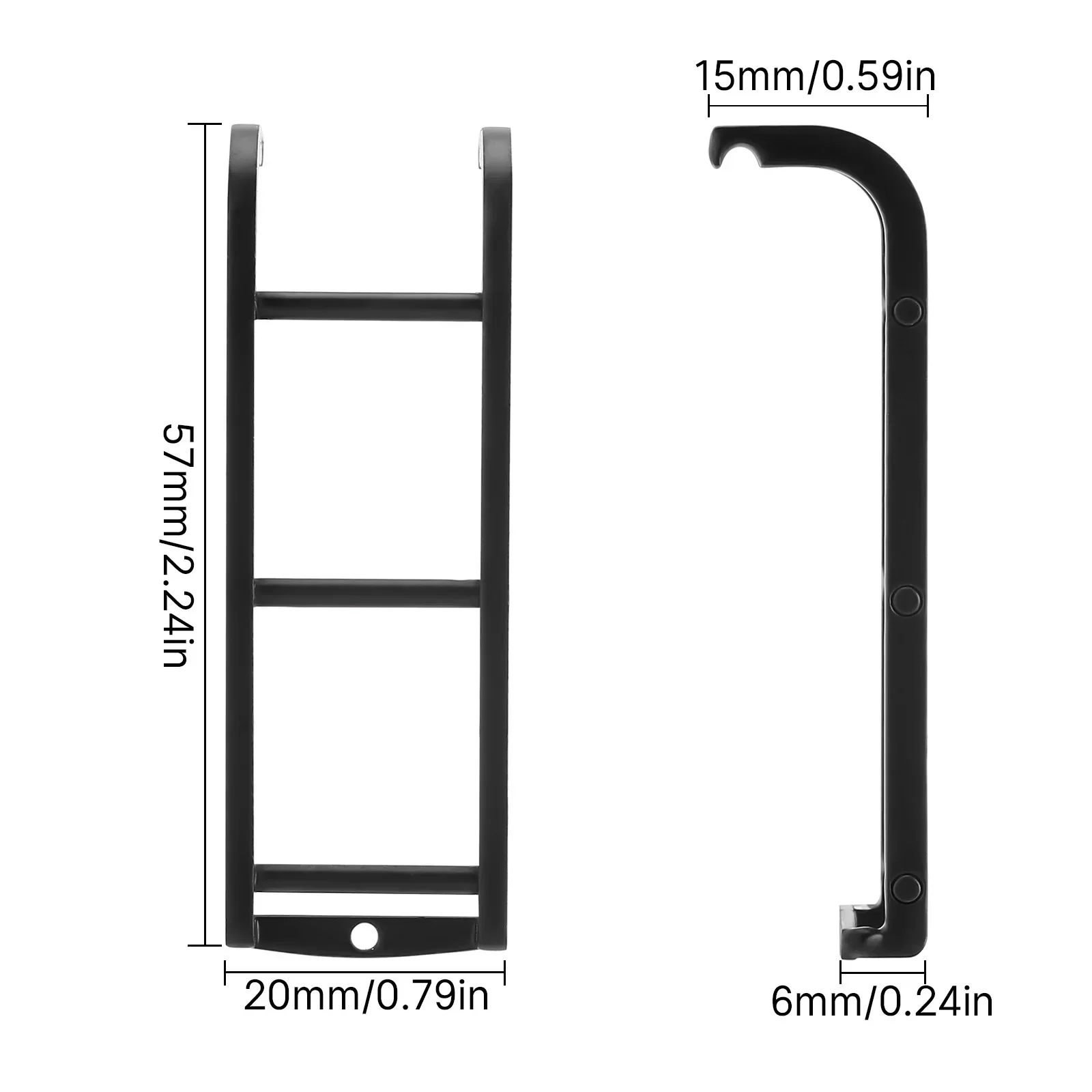 1PCS Black Metal Mini Side Ladder for 1/18 RC Crawler TRX4M Defender Bronco