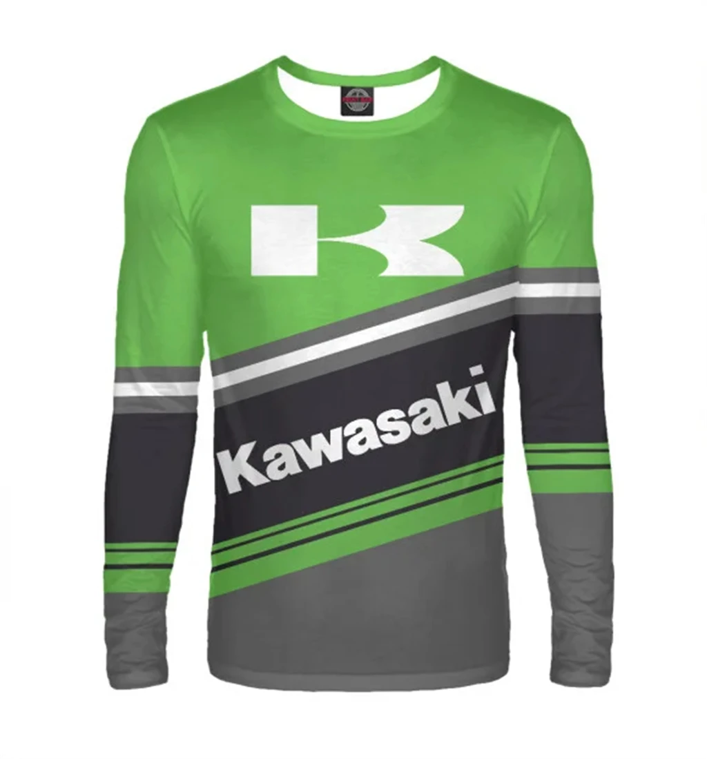 

Kawasaki Cycling Essential Outdoor Sports Fashionable Motorcycle Long Sleeved Top, Men's And Women's Motorcycle Clothing
