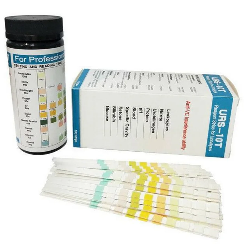 100 Strips URS-10T Urinalysis Reagent Strips 10 Parameters Urine Test Strip for Leukocytes Nitrite Urobilinogen Protein PH Test