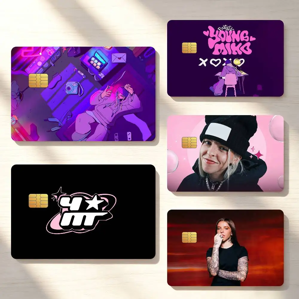 Singer Y-Young Miko Music Credit Card Skin Stickers For Bank Bus Metro Cards Waterproof Anti-Scratch Gift 4PCS