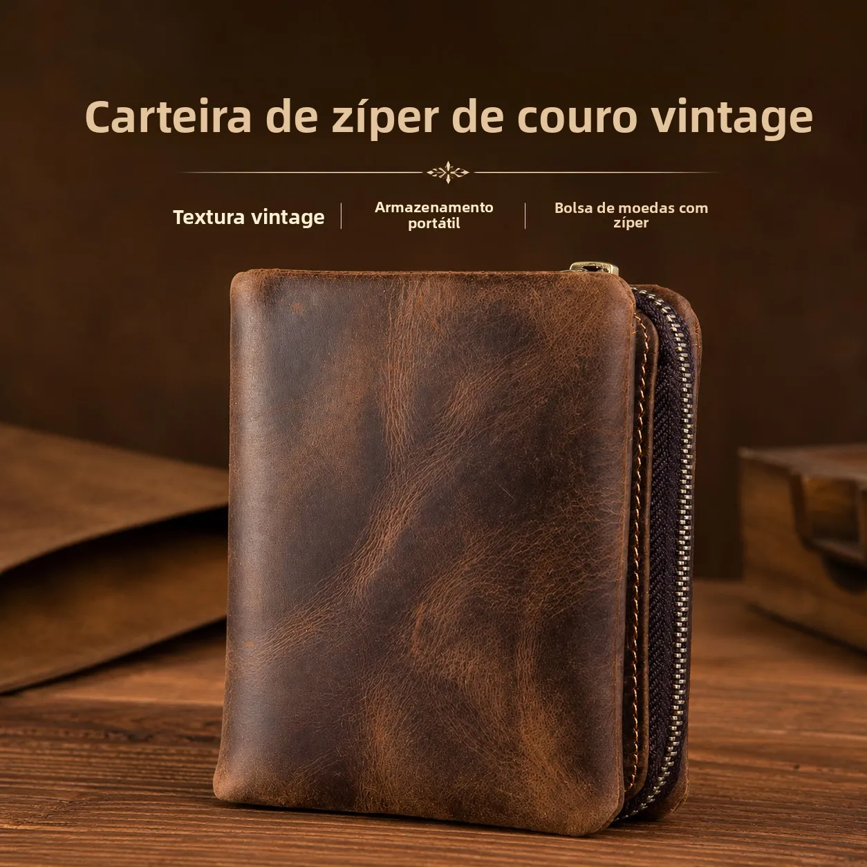 handmade-vintage-crazy-leather-multi-layer-wallet-zipper-money-clip-top-layer-cowhide-simple-aging-men's-wallet
