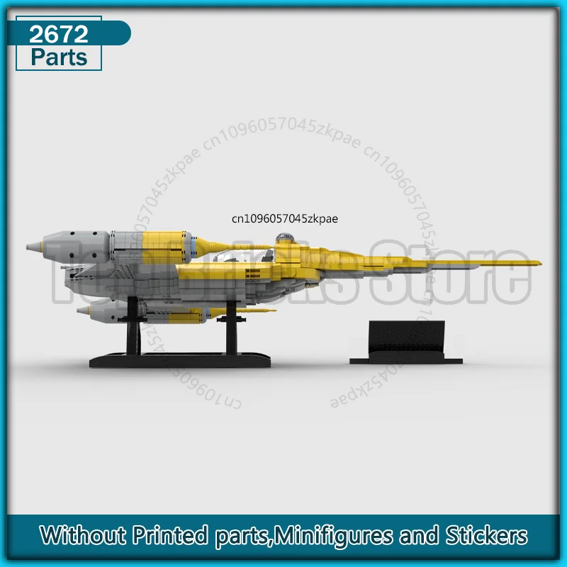 MOC Blok Bangunan N1 Starfighter UCS Pesawat Ruang Angkasa Transportasi DIY Perakitan Orisinalitas Perakitan Batu Bata Mainan Hadiah Natal