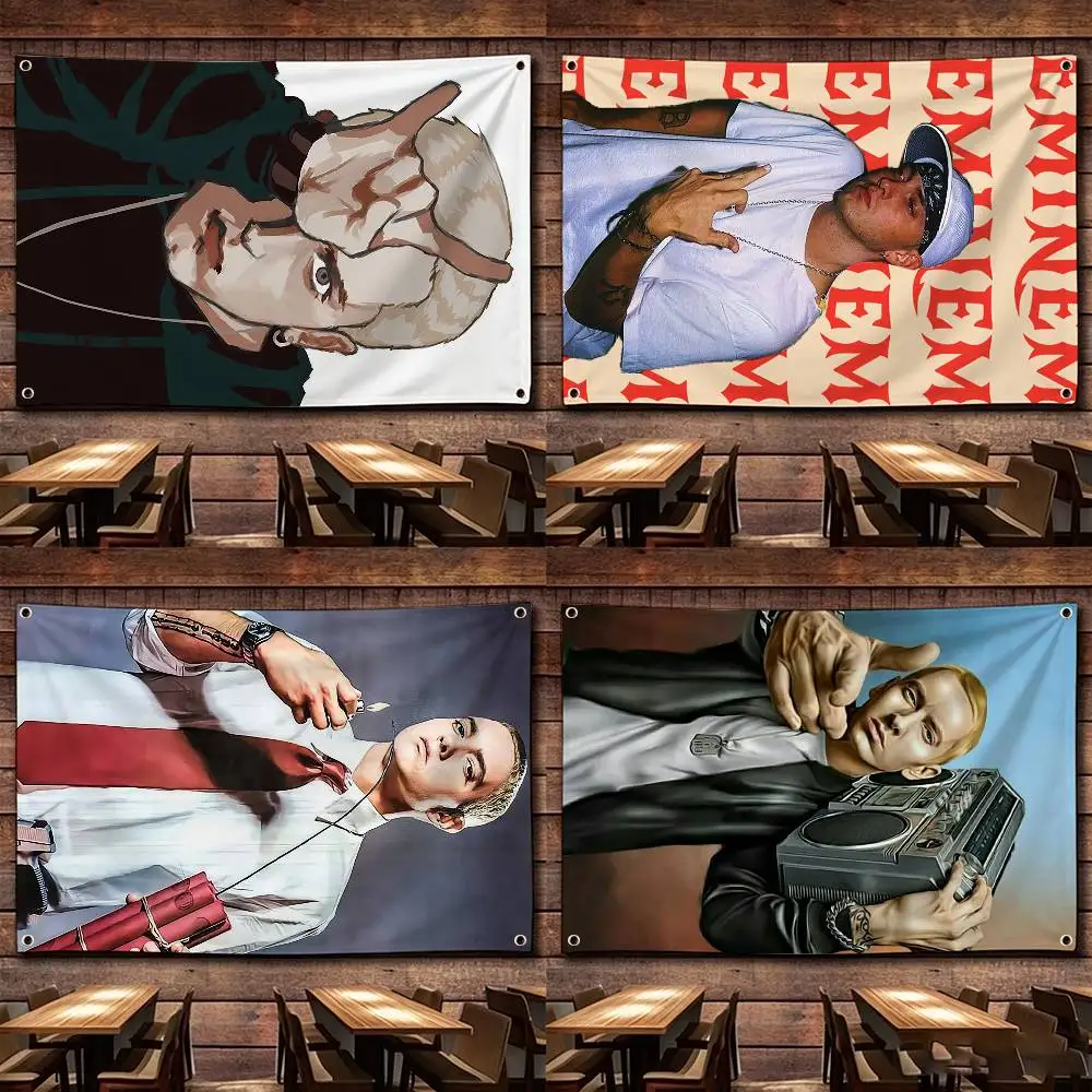 Famous Rapper Eminem  Flags Wall Hanging Tapestry Outdoor Garage Room Decorative flag Background Blanket