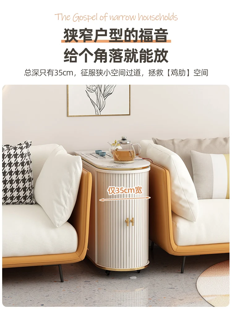 High Coffee Table Living Room Small Apartment Home Movable Tea Table Kettle Integrated Tea Table