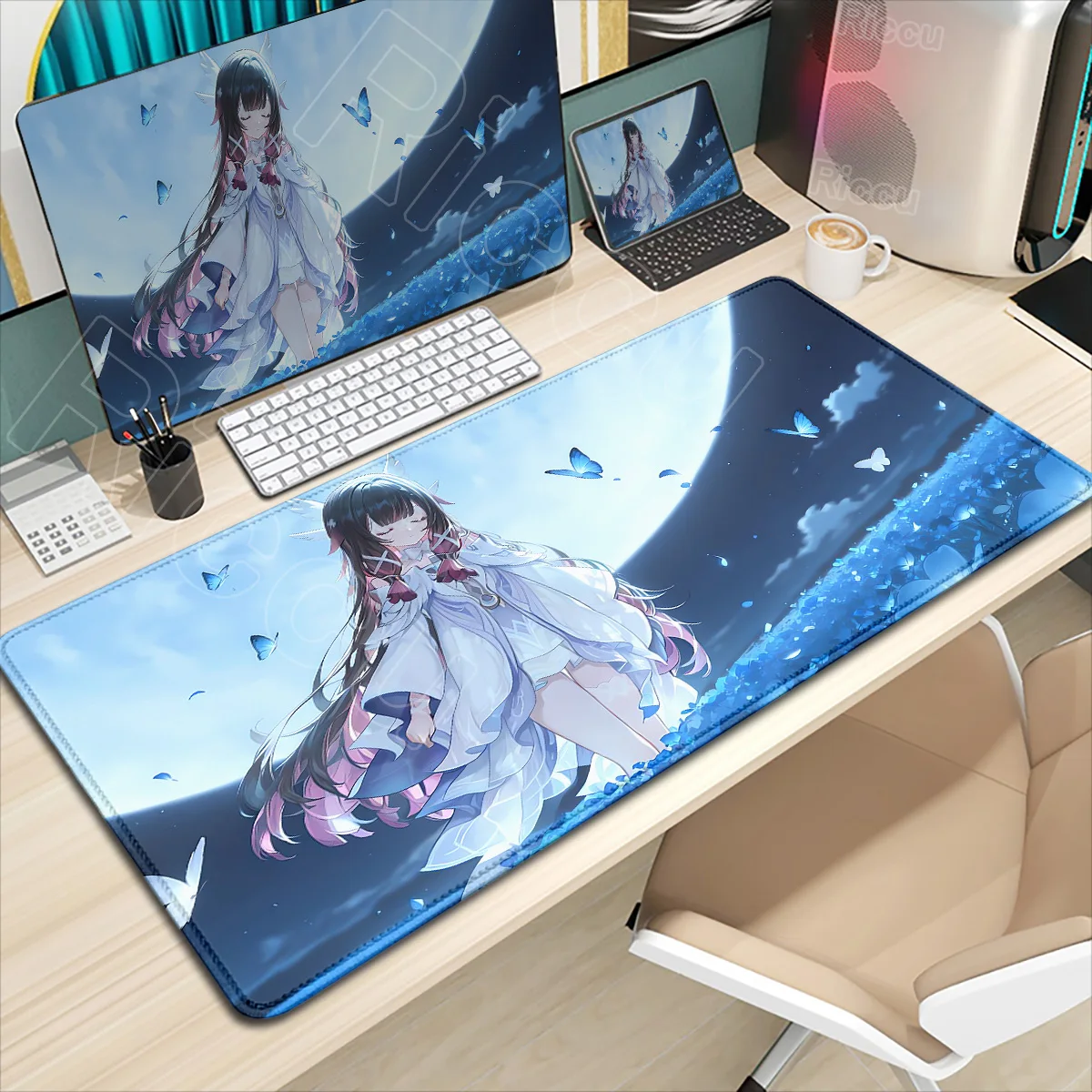 

HD Columbina Genshin Impact Mouse Pad Large Desk Mat Keyboard Ergonomic Office Rubber Game PC Non-slip Mousepad Home Accessories