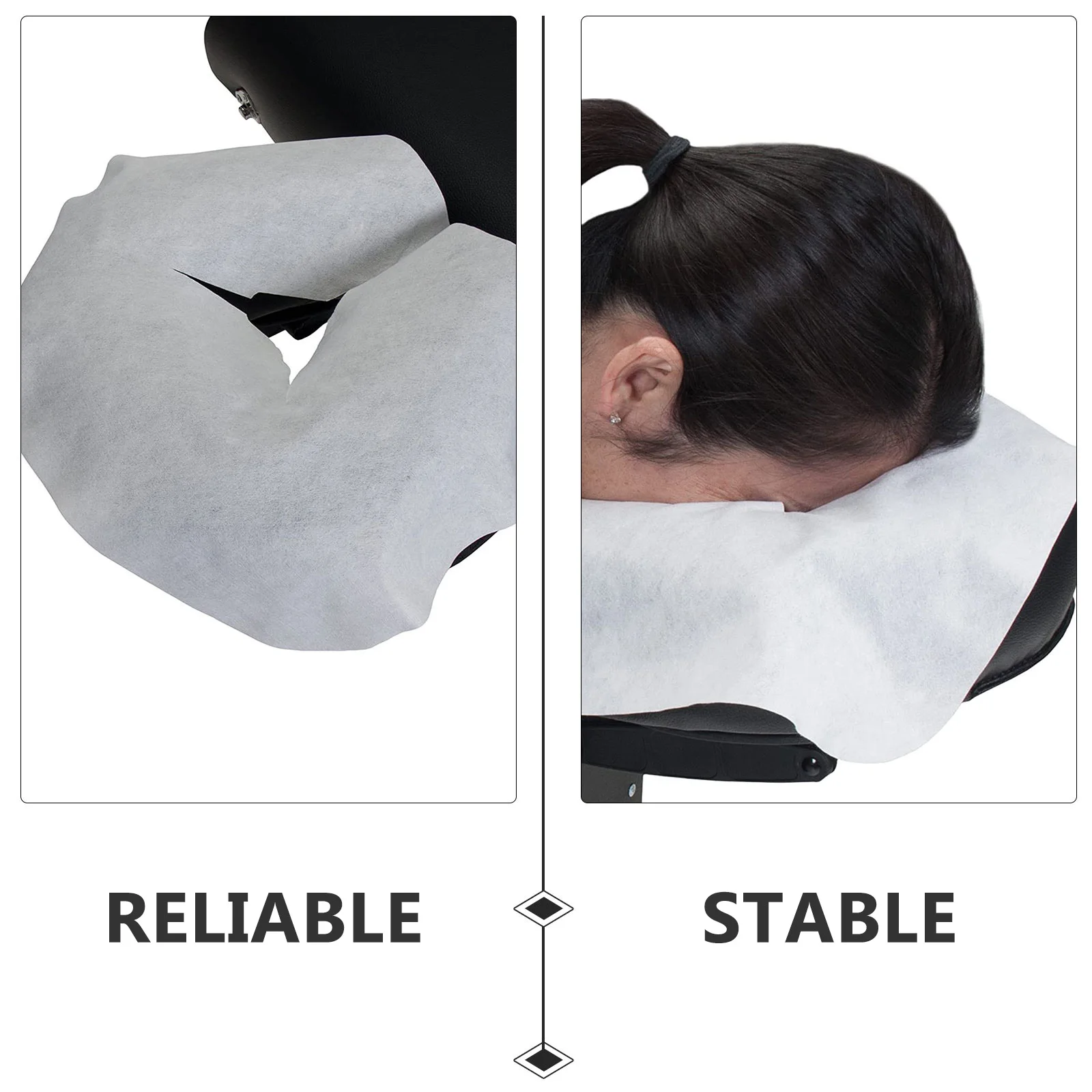

100Pcs Disposable Massage Headrest Pad Non-Woven Face Pillow Cover for Spa Salon Clinic Face Cushion Cover Hygienic Soft Pads