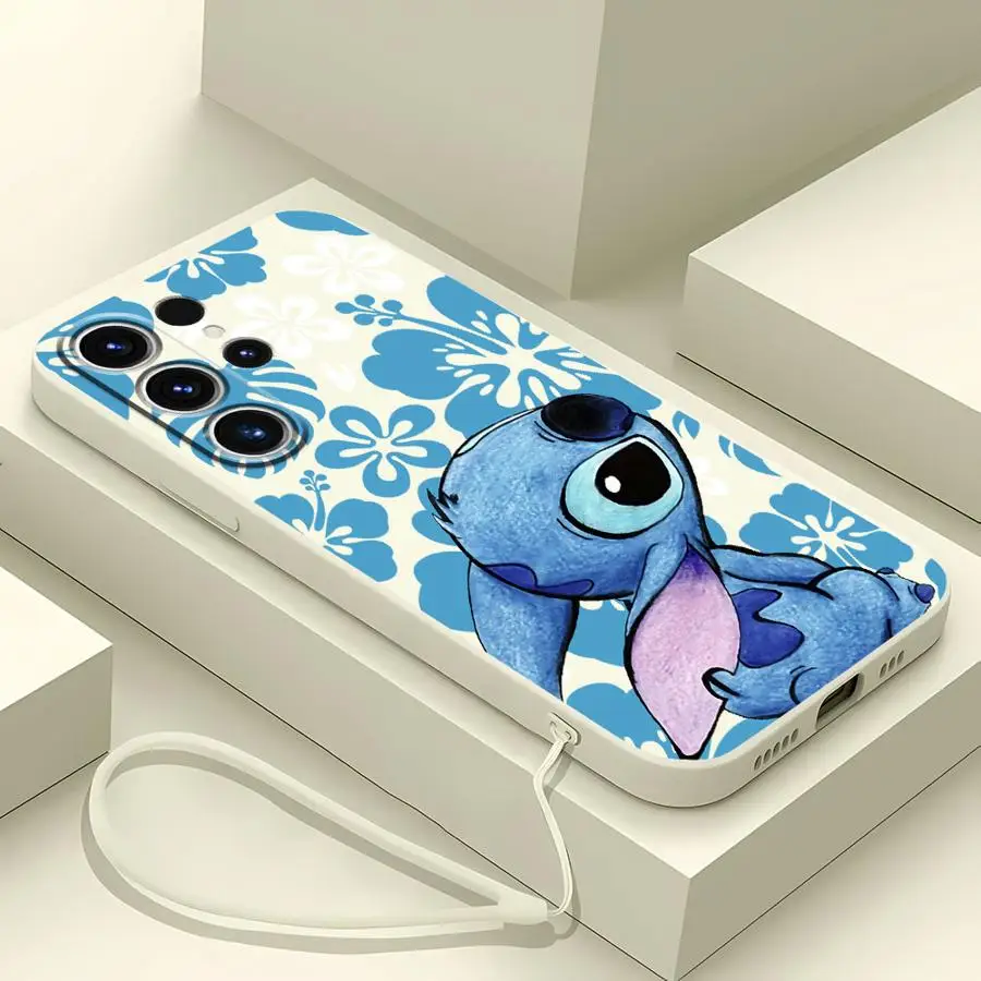 حافظة لهاتف سامسونج جالاكسي S23 S21 Plus S24 FE S22 Ultra S20 S25 Edge Note 20 10 Ultra Soft Cover Disney Stitch Cute