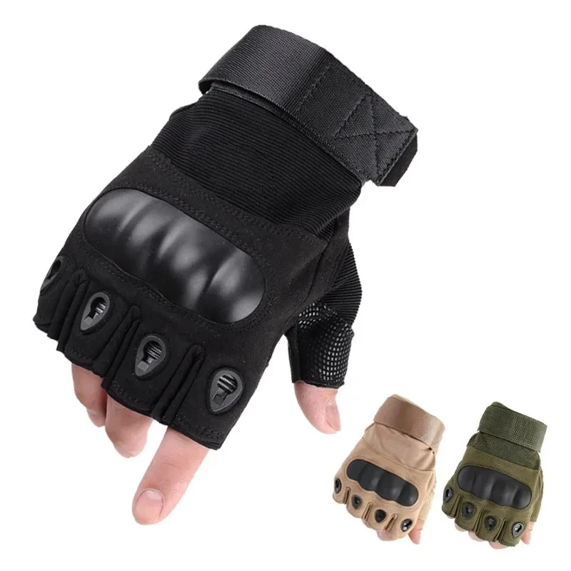 

Outdoor Sport Tactical Half Finger Gloves Knuckle Enhanced Combat Gloves For Work Safety Hiking Shooting Riding Hands Protection