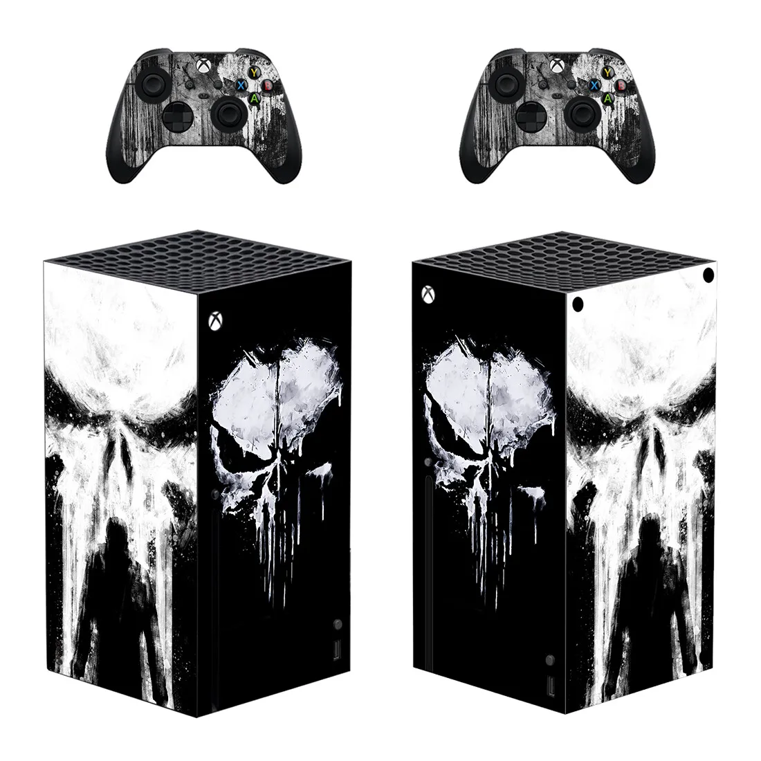 Skull Design Skin Sticker Decal Cover for Xbox Series X Console and 2 Controllers Skins Vinyl