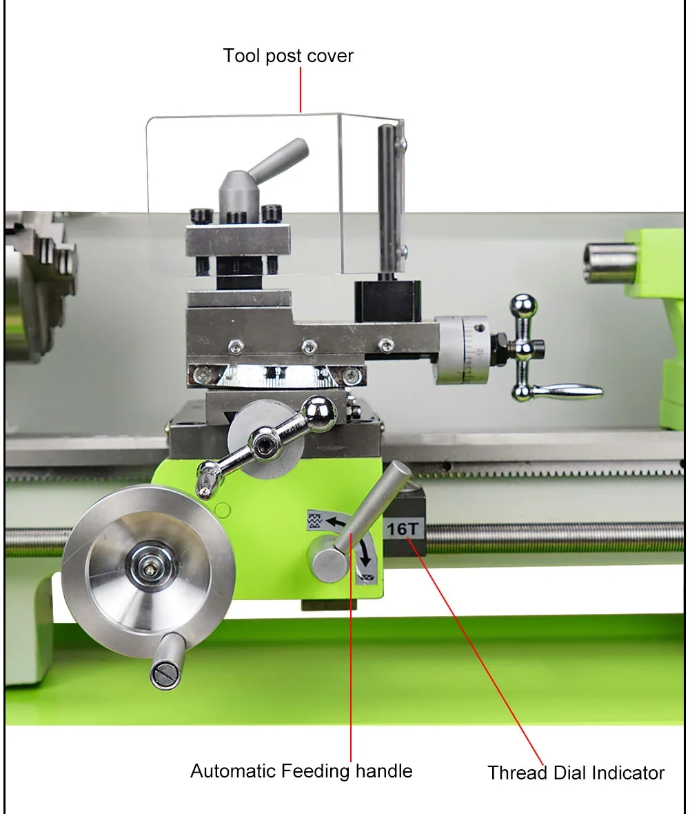 NU 180V Desktop Turning Machine MT3 Spindle 4 Way Tool Post For Model Making